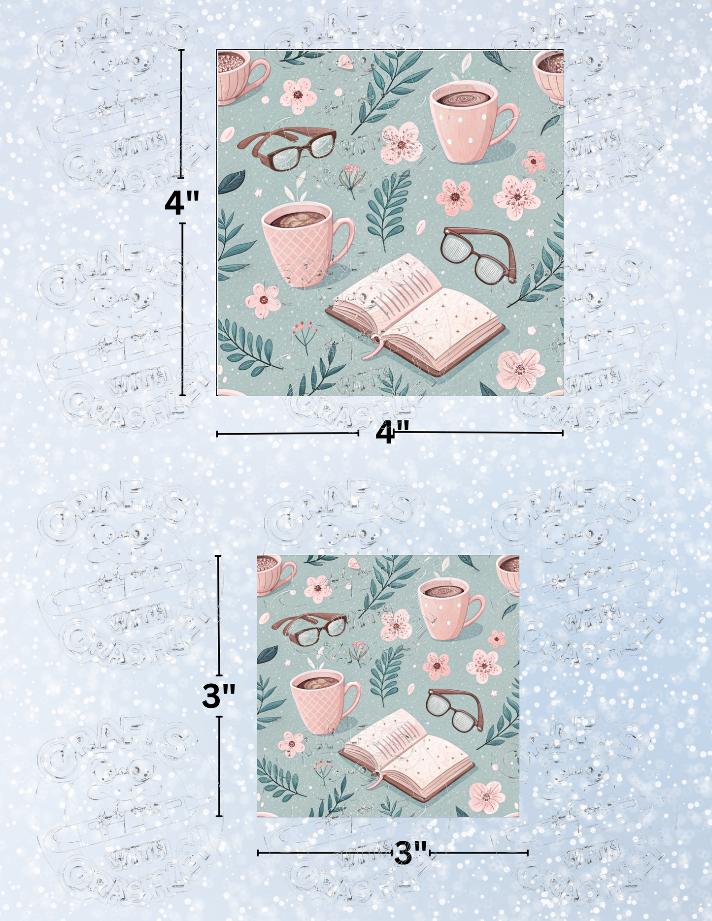 "Coffee & Books" Premium Decorative Release Papers for Diamond Painting