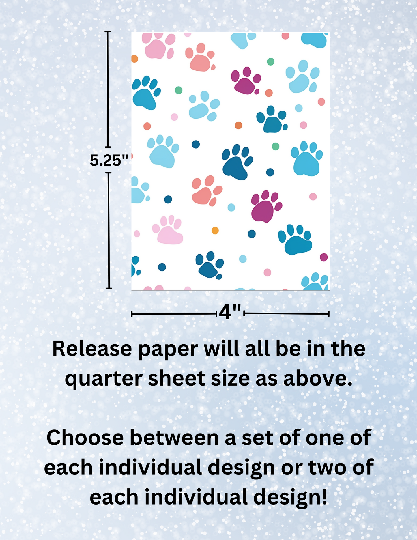 "Paw Prints" Premium Diamond Painting Release Papers