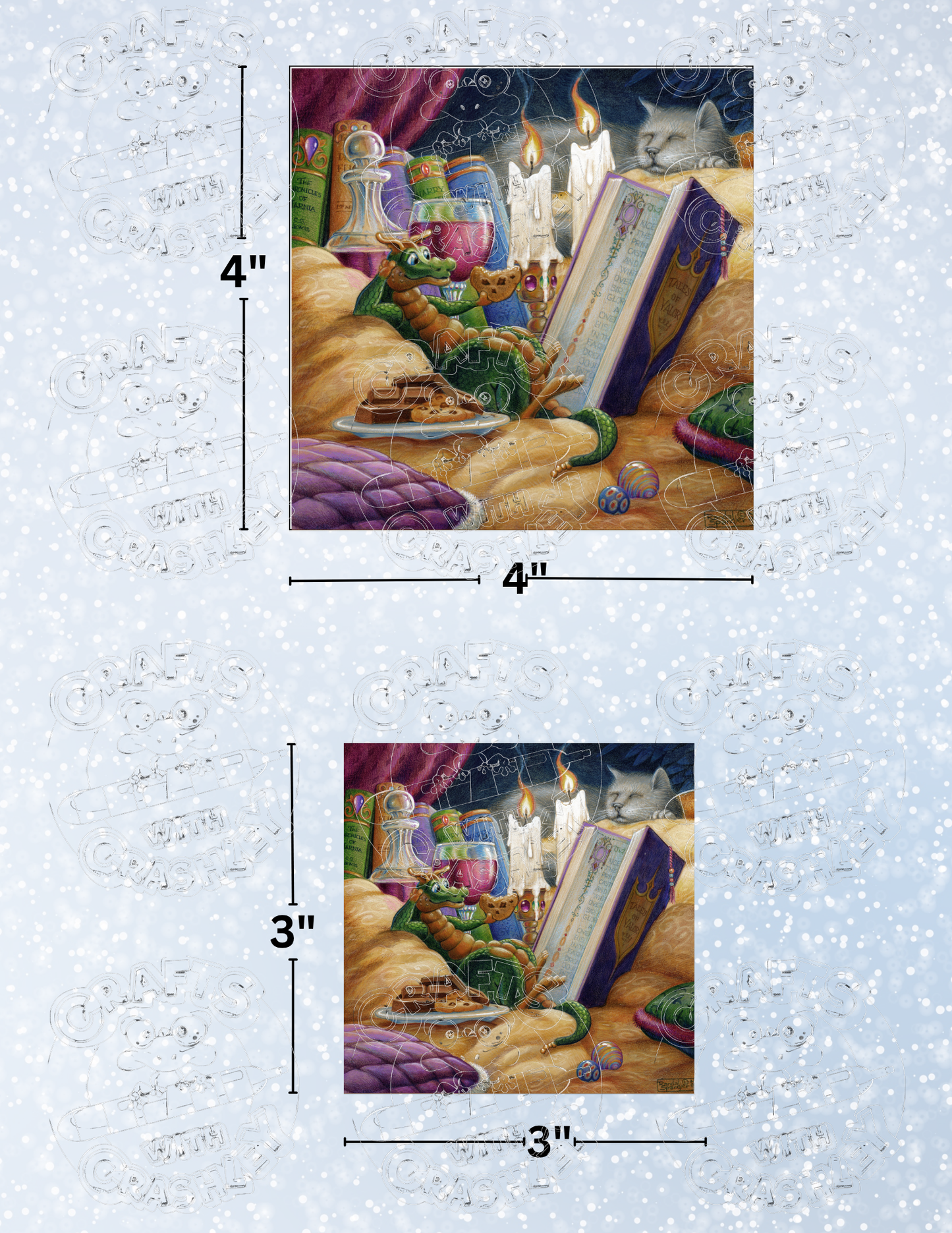 "Curl Up with a Good Book" by ©Randal Spangler Premium Decorative Release Papers for Diamond Painting