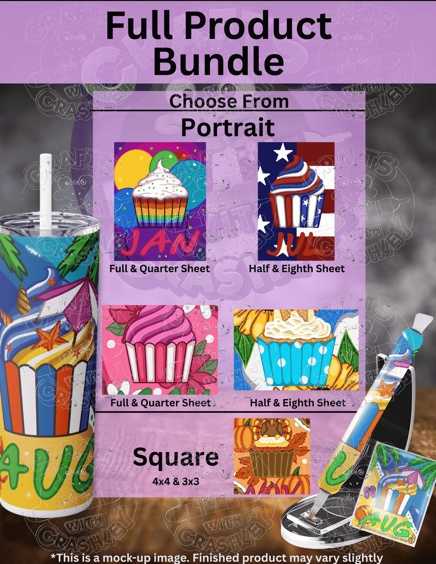 "Cupcake for Every Month" by ©Emma Casey Premium Accessories for Diamond Painting