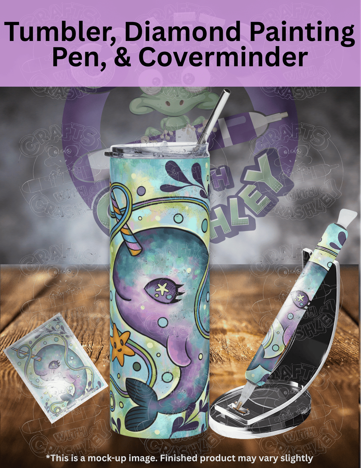"Rainbow Narwhal" by ©Jeremiah Ketner Premium Accessories for Diamond Painting
