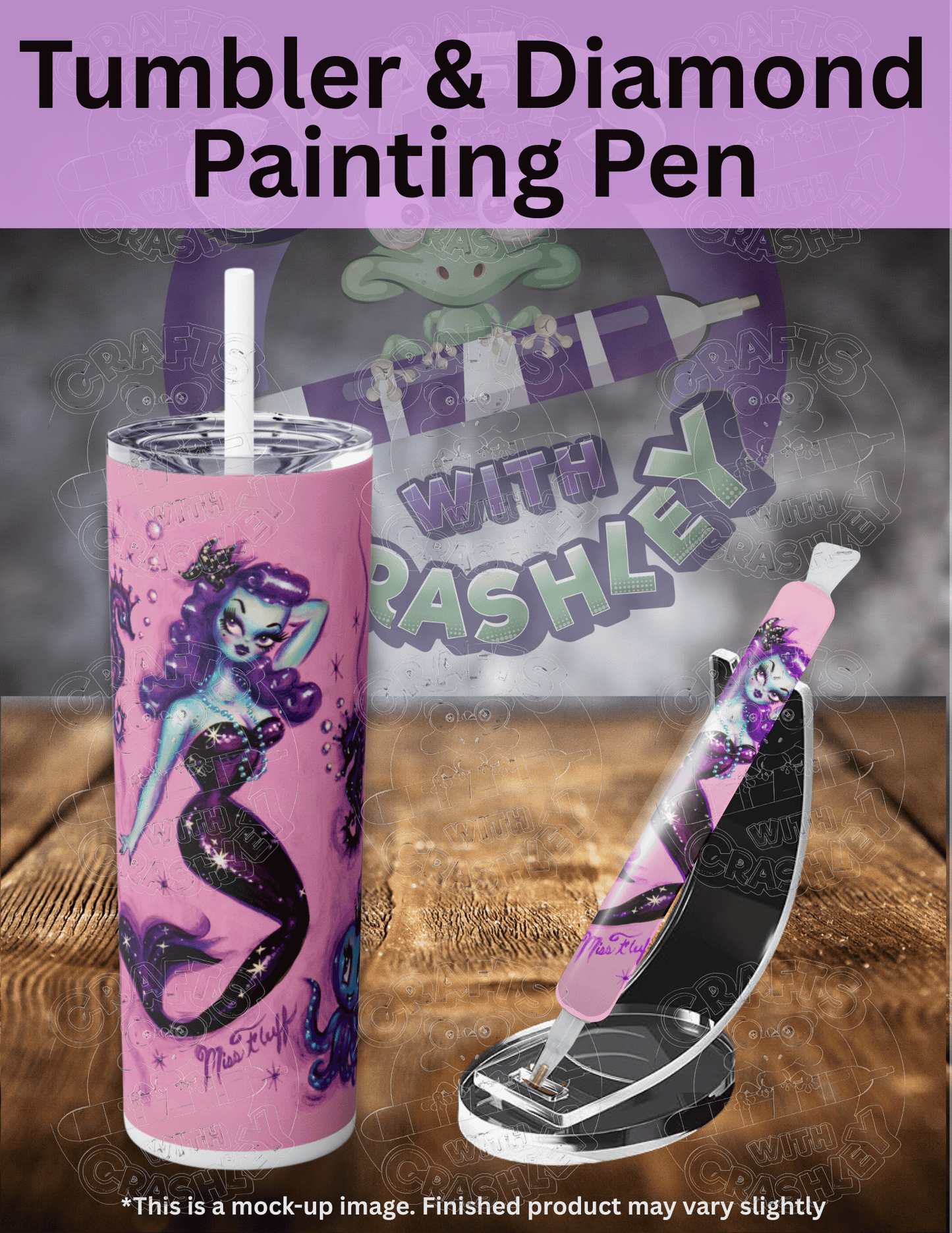 "Purple Haired Mermaid" by ©Miss Fluff Premium Accessories for Diamond Painting