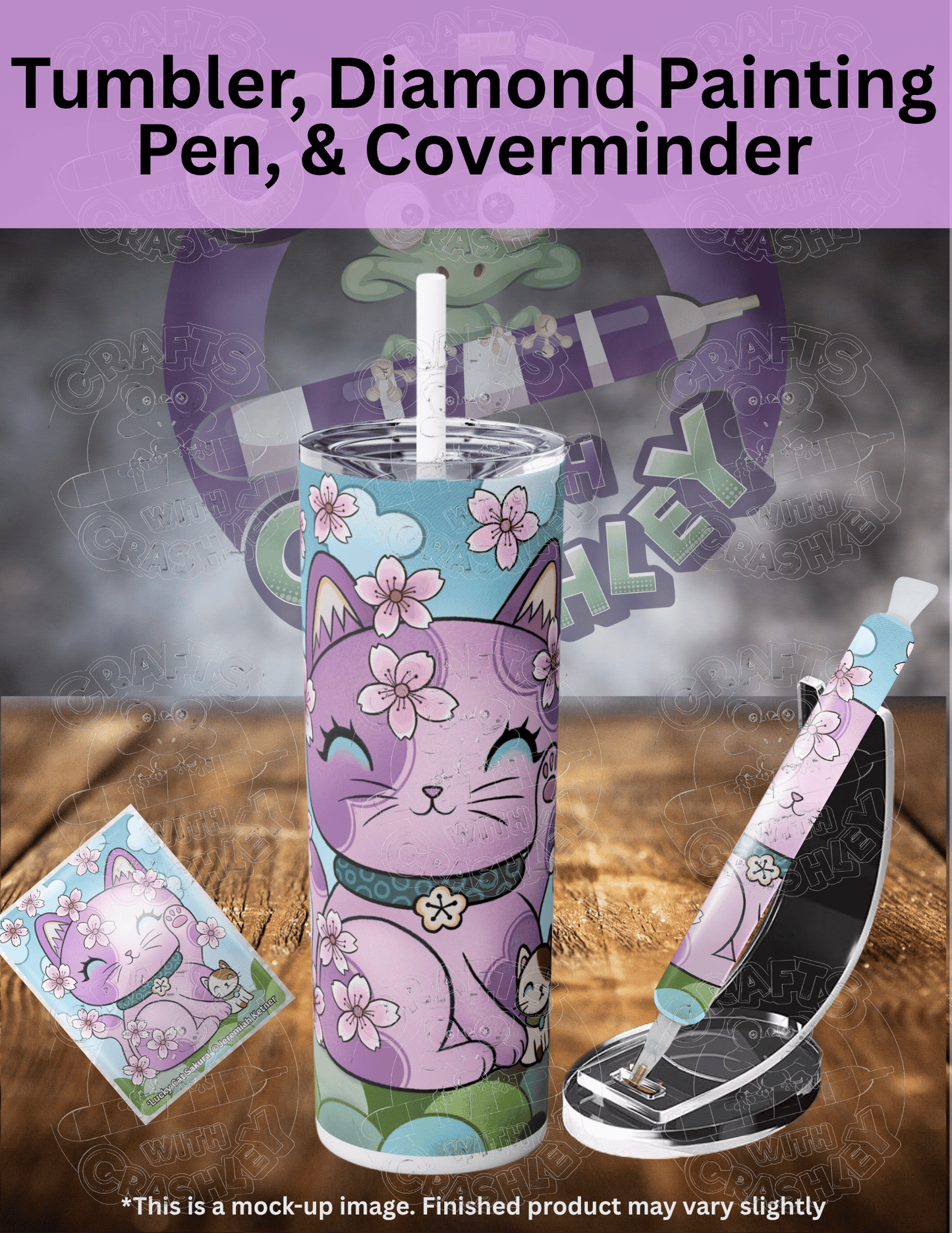 "Lucky Cat Sakura" by ©Jeremiah Ketner Premium Accessories for Diamond Painting
