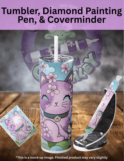 "Lucky Cat Sakura" by ©Jeremiah Ketner Premium Accessories for Diamond Painting