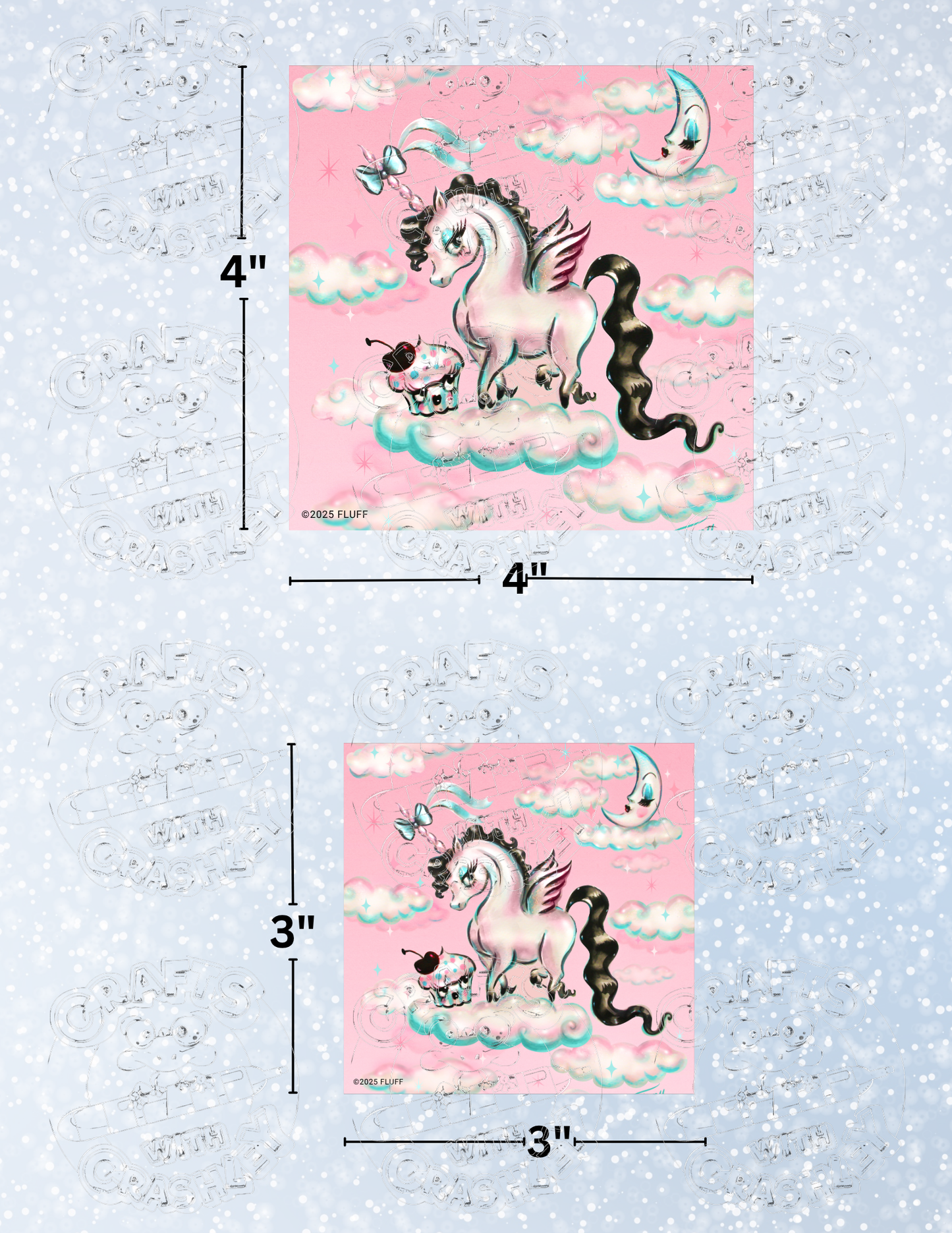 "Baby Unicorn Pegasus" by ©Miss Fluff Premium Decorative Release Papers for Diamond Painting