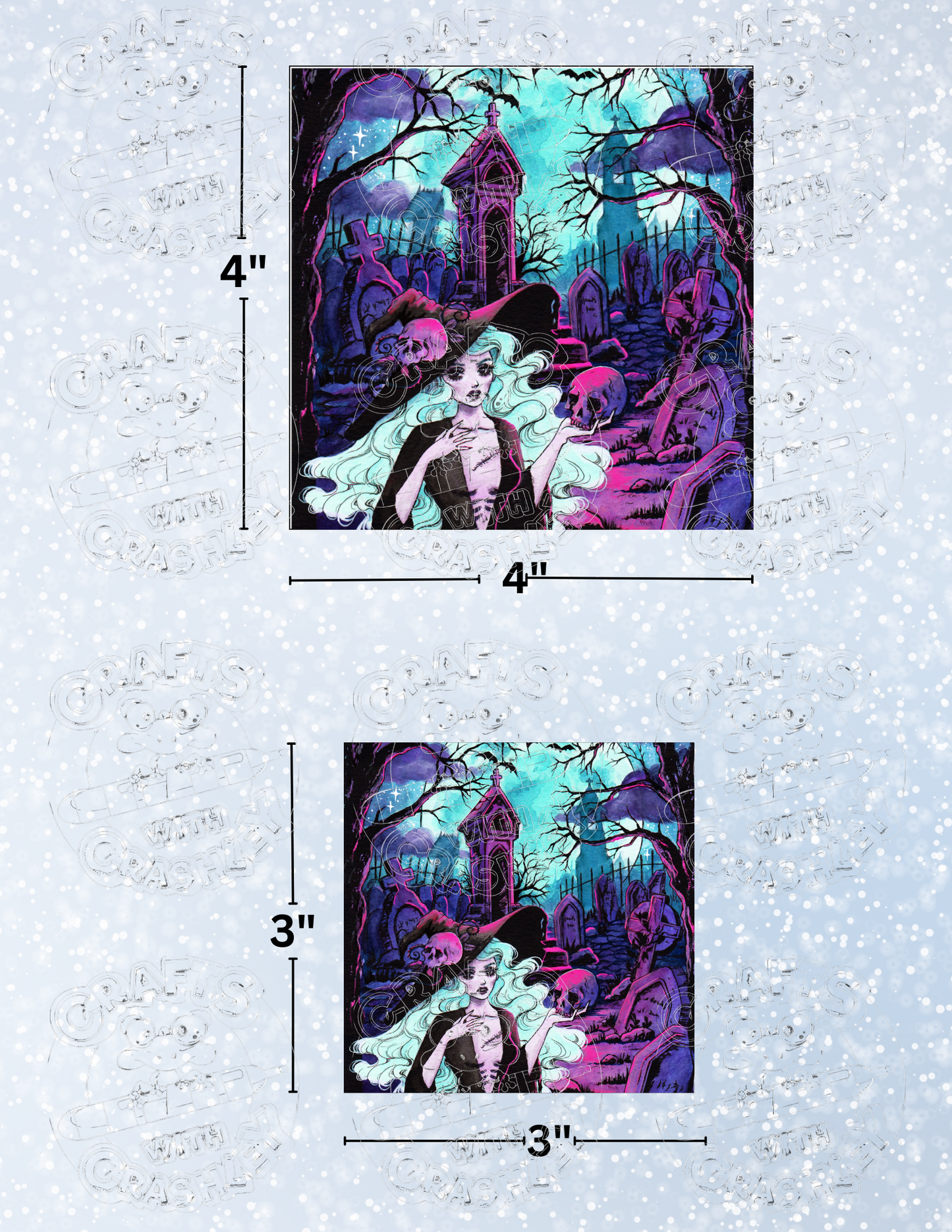 "Undead Witch" by ©Aria Illustration Premium Decorative Release Papers for Diamond Painting