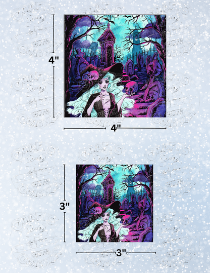 "Undead Witch" by ©Aria Illustration Premium Decorative Release Papers for Diamond Painting