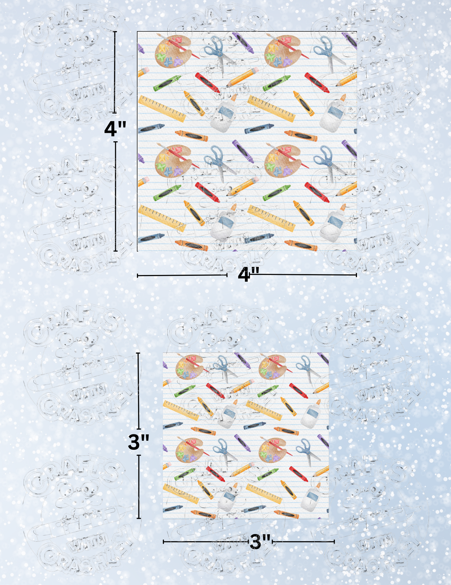 "School Supplies" by ©Sara Anne Creations Premium Decorative Release Papers for Diamond Painting