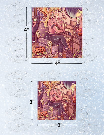 "Halloween Bedroom" by ©Mrs Butter D Premium Decorative Release Papers for Diamond Painting