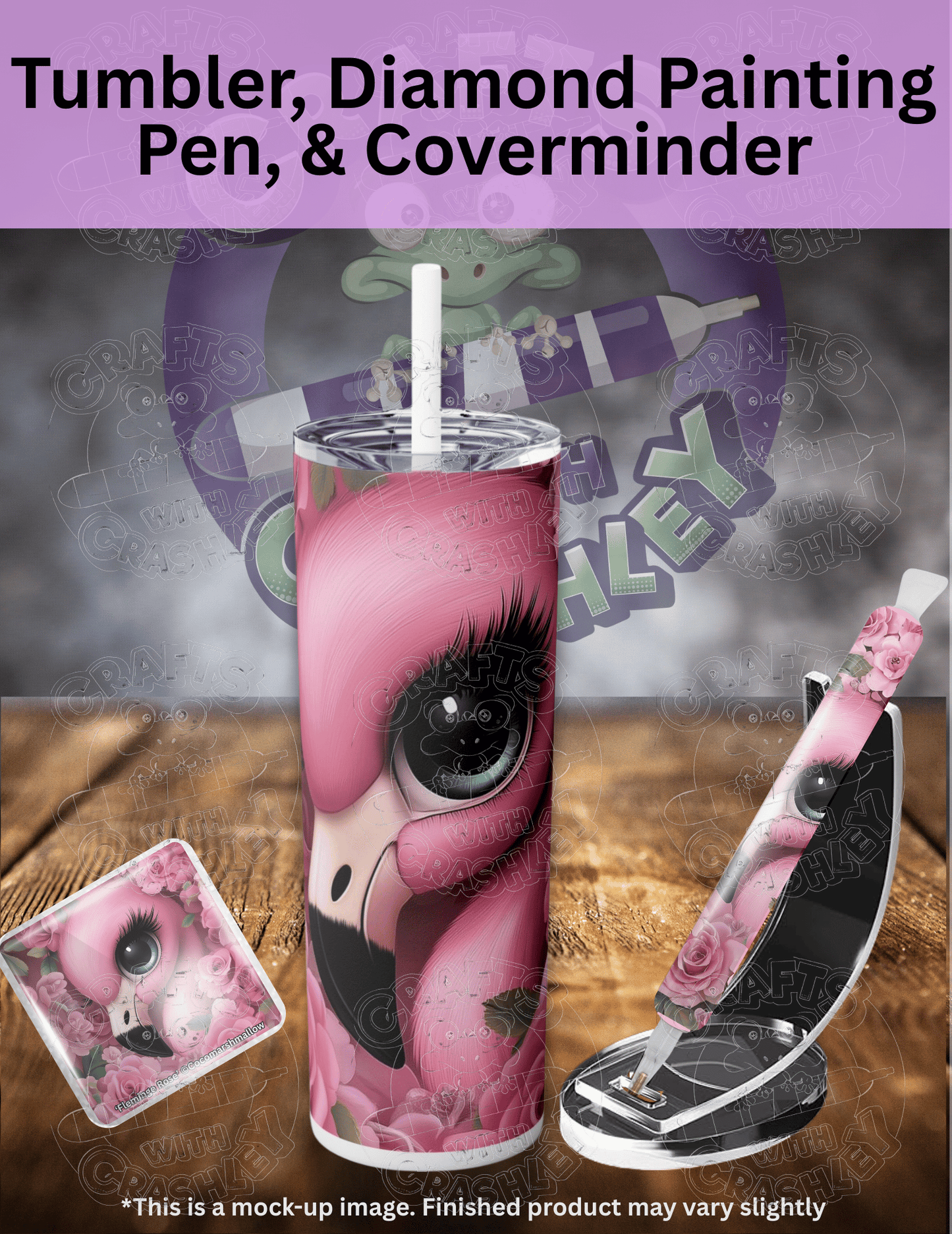 "Flamingo Rose" by ©Cocomarshmallow Premium Accessories for Diamond Painting