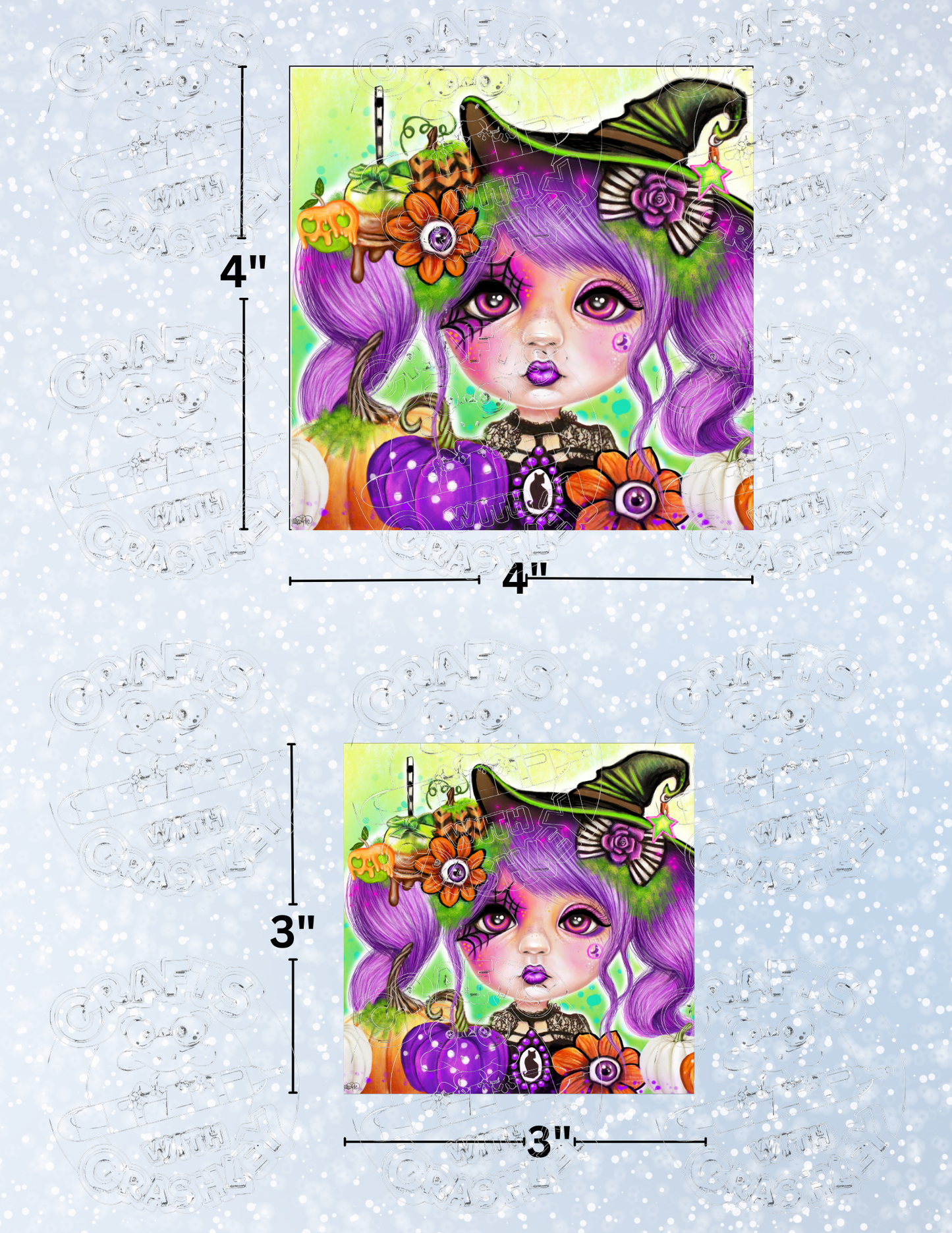 "Halloween Hannah" by ©Sheena Pike Premium Decorative Release Papers for Diamond Painting