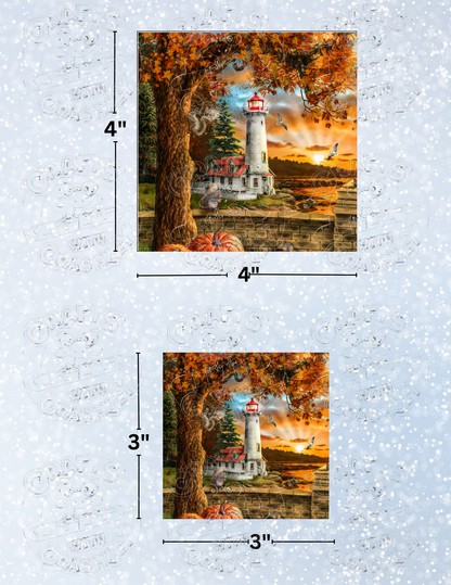 "Autumn Lighthouse" by ©Tom Wood Premium Decorative Release Papers for Diamond Painting
