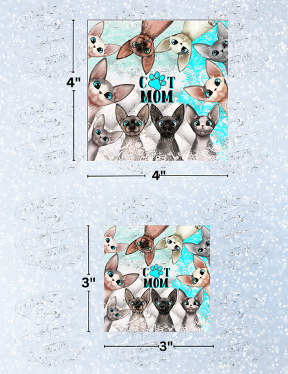 "Cat Mom" Premium Decorative Release Papers for Diamond Painting