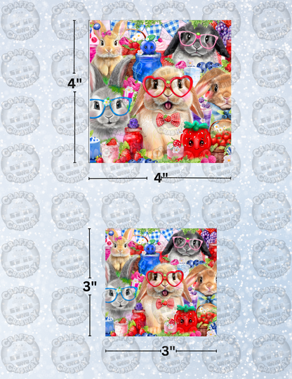 "Bunnies N Berries" by ©Sheena Pike Decorative Diamond Painting Release Papers