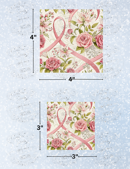 "Breast Cancer Ribbon" Premium Decorative Release Papers for Diamond Painting