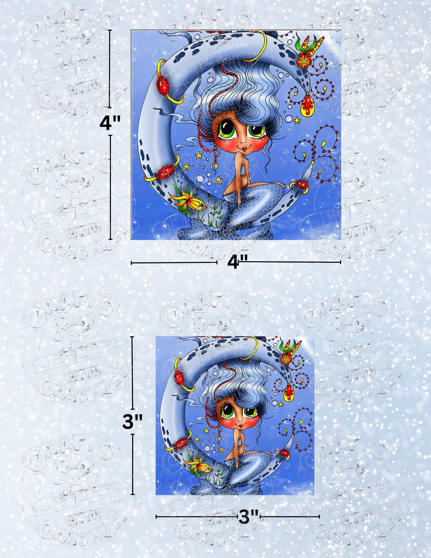 "Mermaid Moon" by ©Sherri Baldy Premium Decorative Release Papers for Diamond Painting