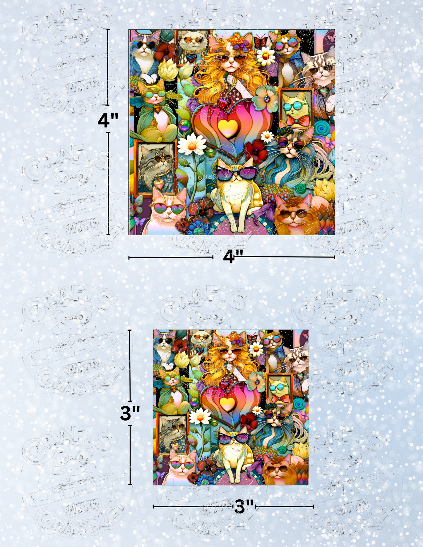 "Cats N Shades" by ©T.S. Larking Premium Decorative Release Papers for Diamond Painting