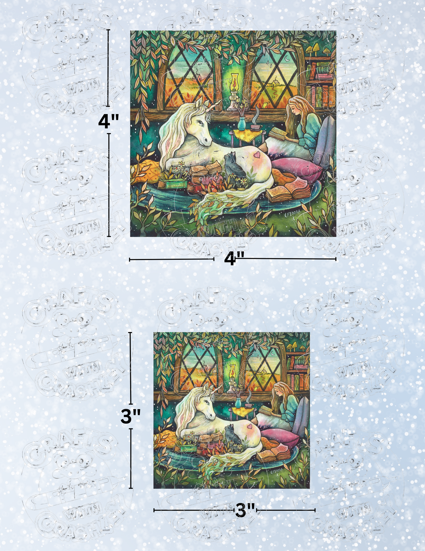 "Imagine Unicorns" by ©Kat Fedora Premium Decorative Release Papers for Diamond Painting