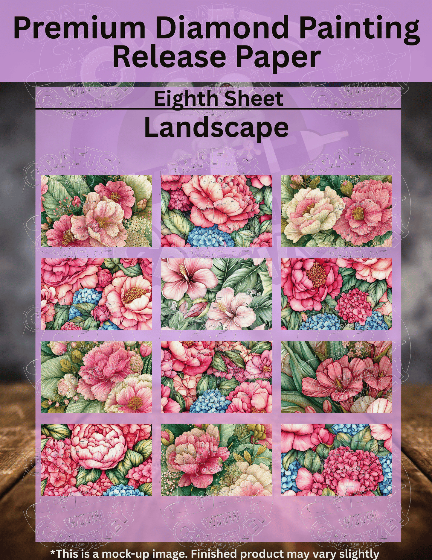 Tropical Pink Flowers Combo Pack Premium Release Paper for Diamond Painting