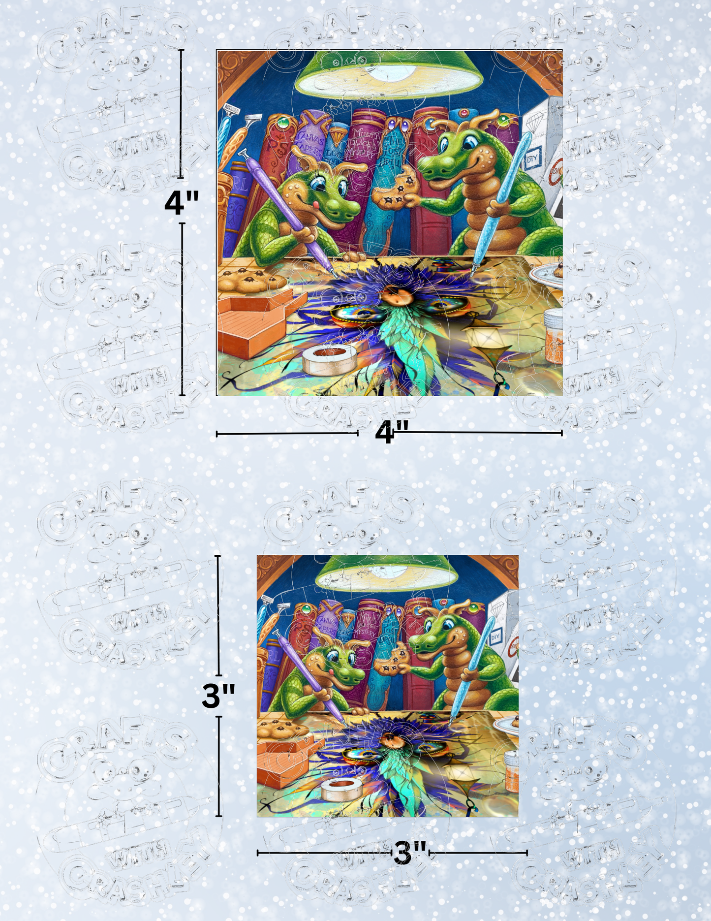 "Cookies, Books, Diamonds, & Birds" by ©Randal Spangler Premium Decorative Release Papers for Diamond Painting