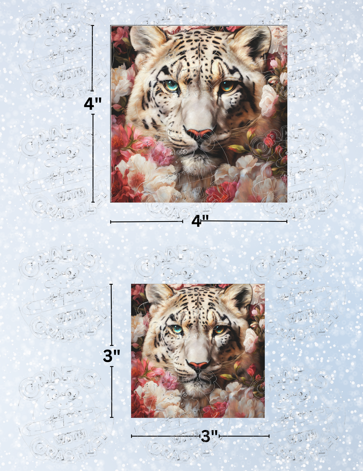 "Sabrina The Snow Leopard" by ©Peggy Collins Premium Decorative Release Papers for Diamond Painting