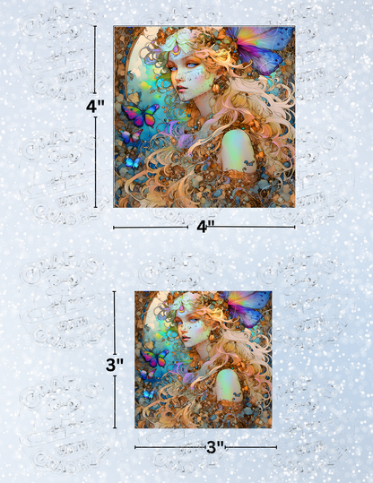 "Blue Eyes and Butterflies" by ©T.S. Larking Premium Decorative Release Papers for Diamond Painting