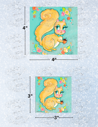 "Yellow Squirrel" by ©Miss Fluff Premium Decorative Release Papers for Diamond Painting