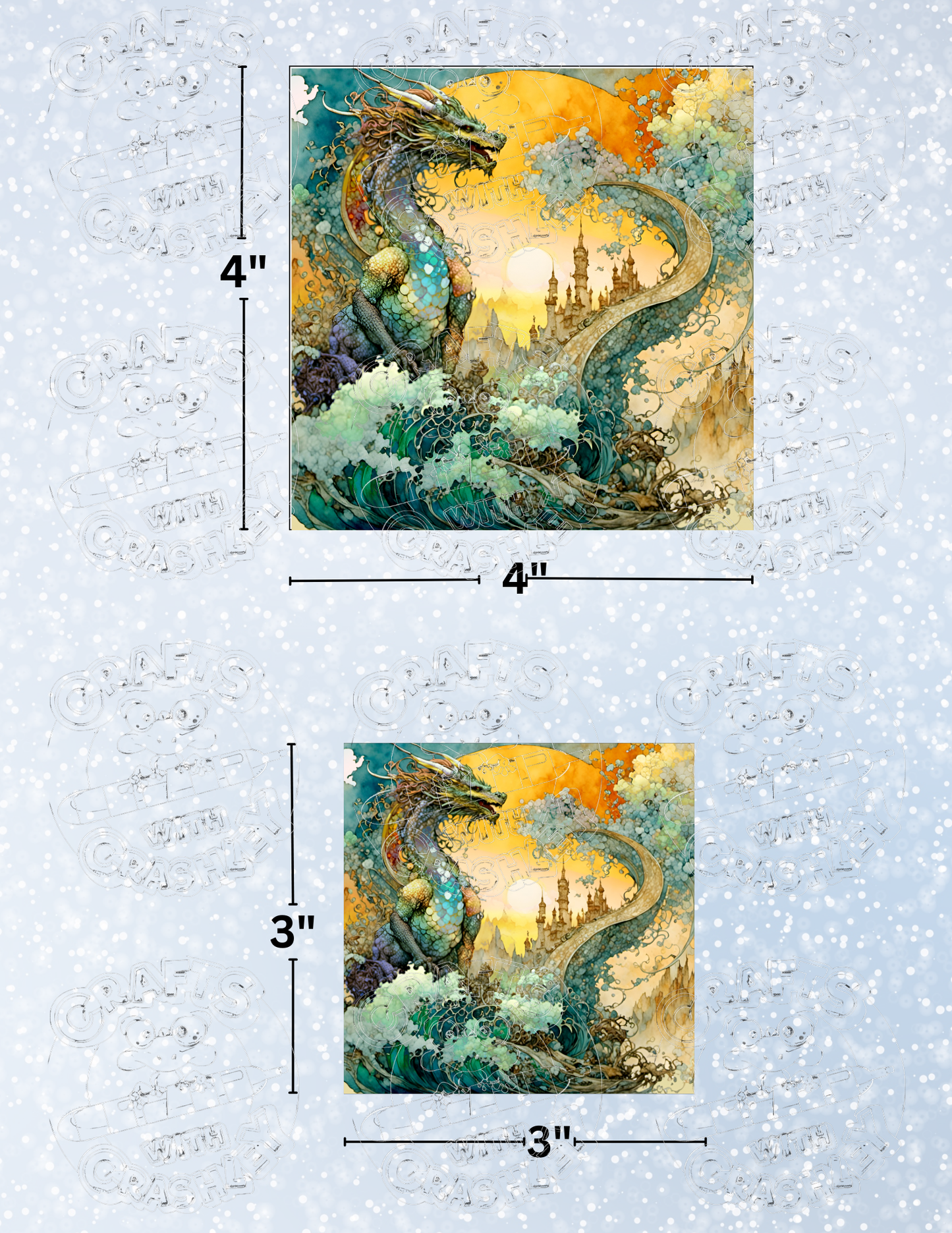 "The Dragon's Wake" by ©T.S. Larking Premium Decorative Release Papers for Diamond Painting