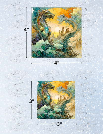 "The Dragon's Wake" by ©T.S. Larking Premium Decorative Release Papers for Diamond Painting