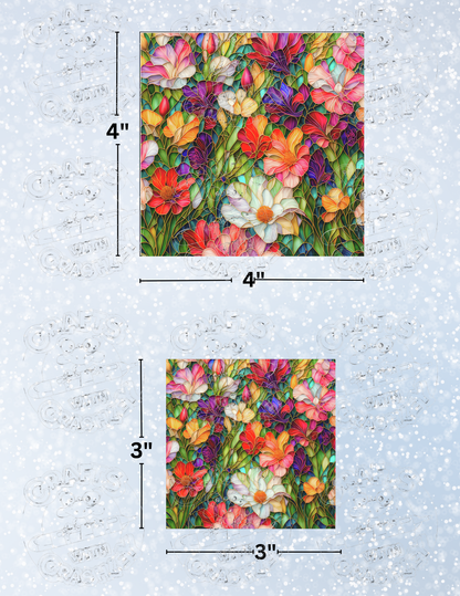 "Stained Glass Flower Garden" by ©Peggy Collins Premium Decorative Release Papers for Diamond Painting