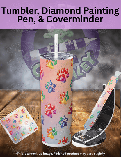 "Rainbow Paw Prints" Premium Accessories for Diamond Painting