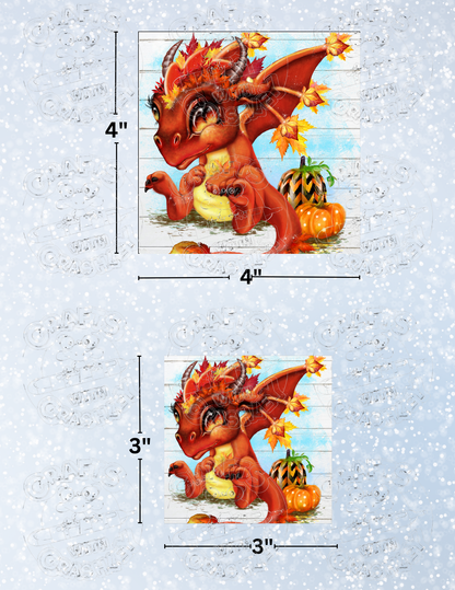 "Autumn Lil Dragonz" by ©Sheena Pike Premium Decorative Release Papers for Diamond Painting