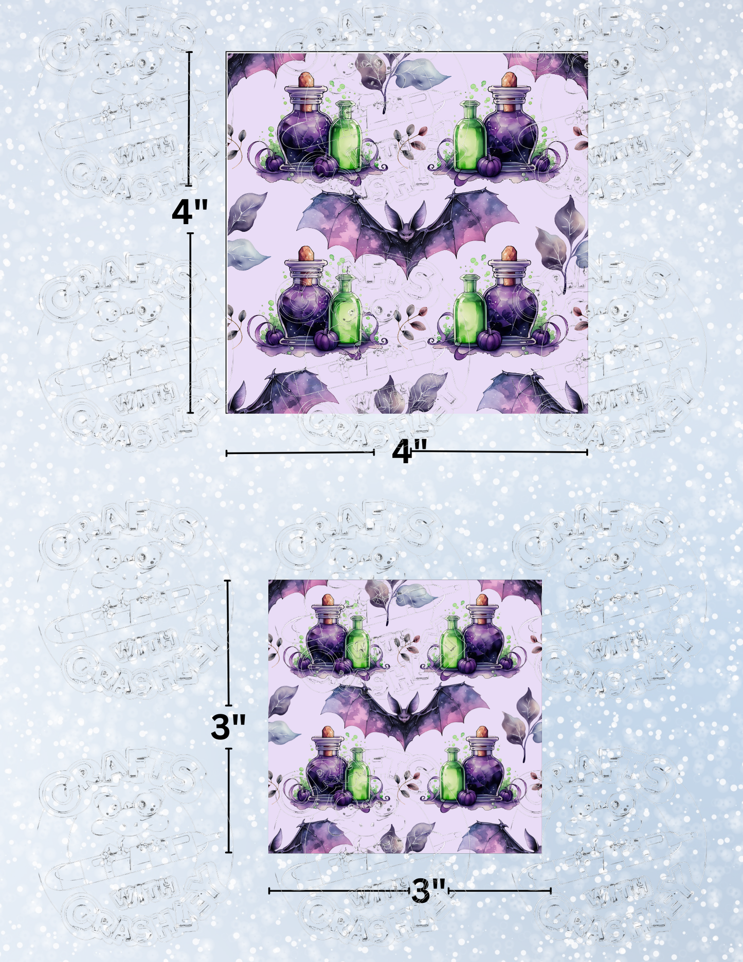 "Batty Potions" Premium Decorative Release Papers for Diamond Painting
