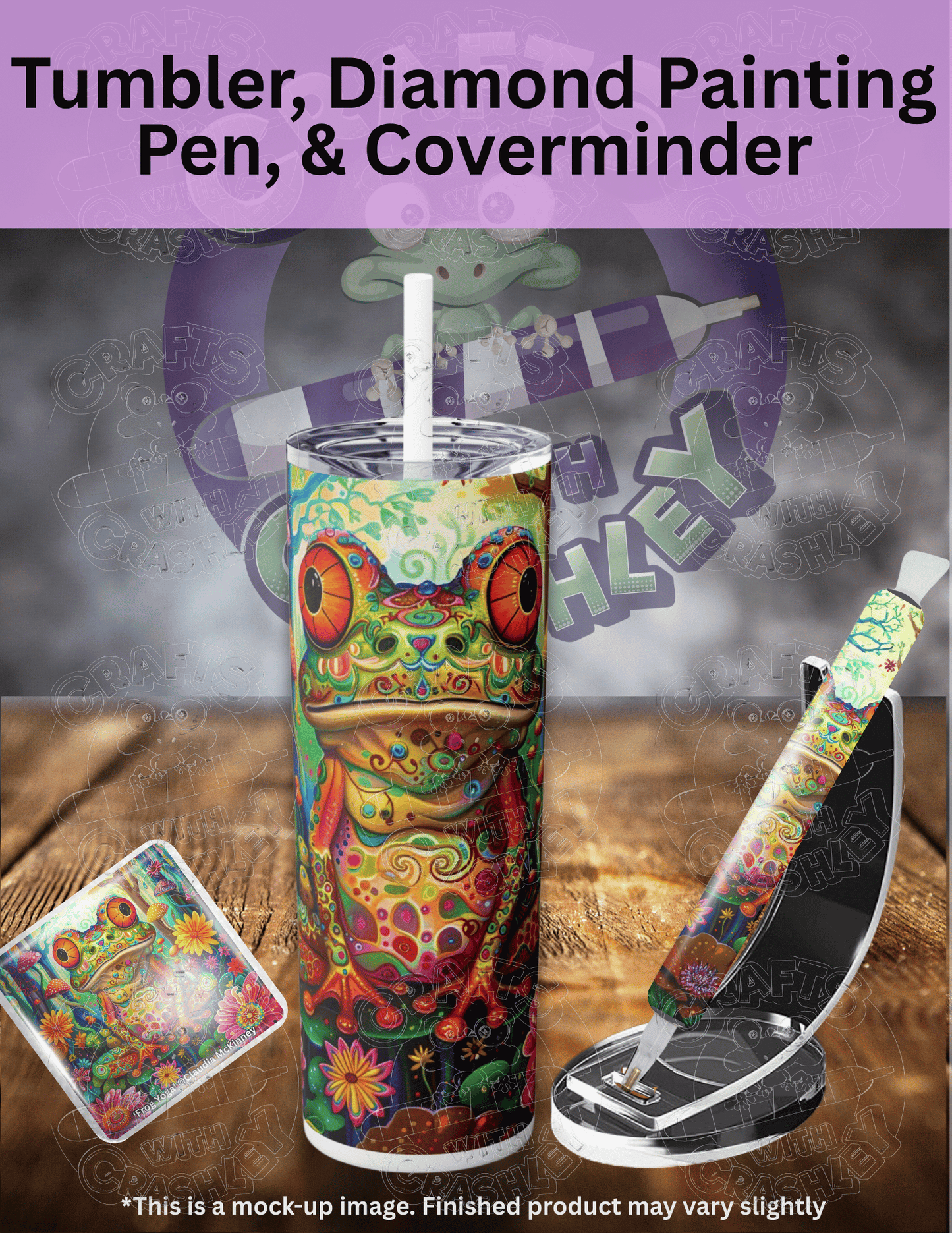 "Frog Yoga" by ©Claudia McKinney Premium Accessories for Diamond Painting