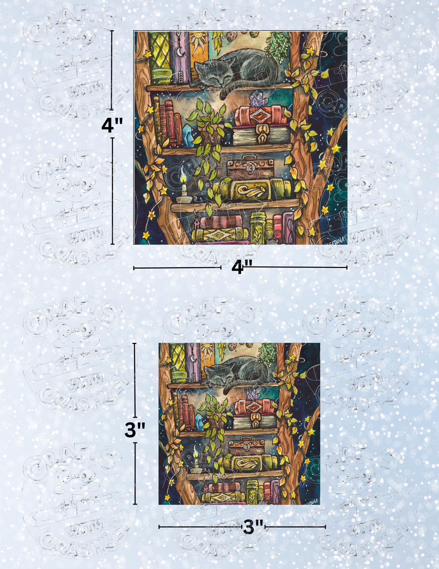 "Books N' Things" by ©Kat Fedora Premium Decorative Release Papers for Diamond Painting