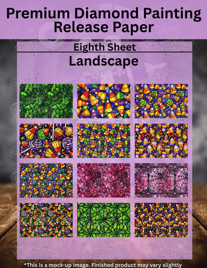 Stained Glass Halloween Combo Pack Premium Release Paper for Diamond Painting