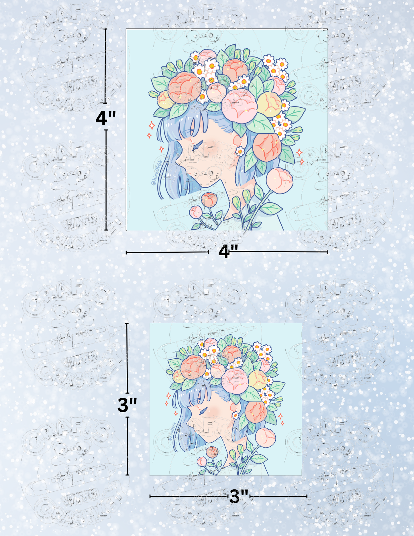 "Flowers" by ©Hiroko Hashimoto Premium Decorative Release Papers for Diamond Painting