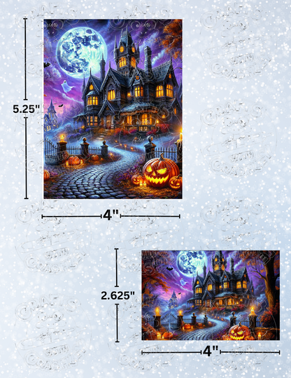 "Halloween Haunted House" by ©Claudia McKinney Premium Decorative Release Papers for Diamond Painting