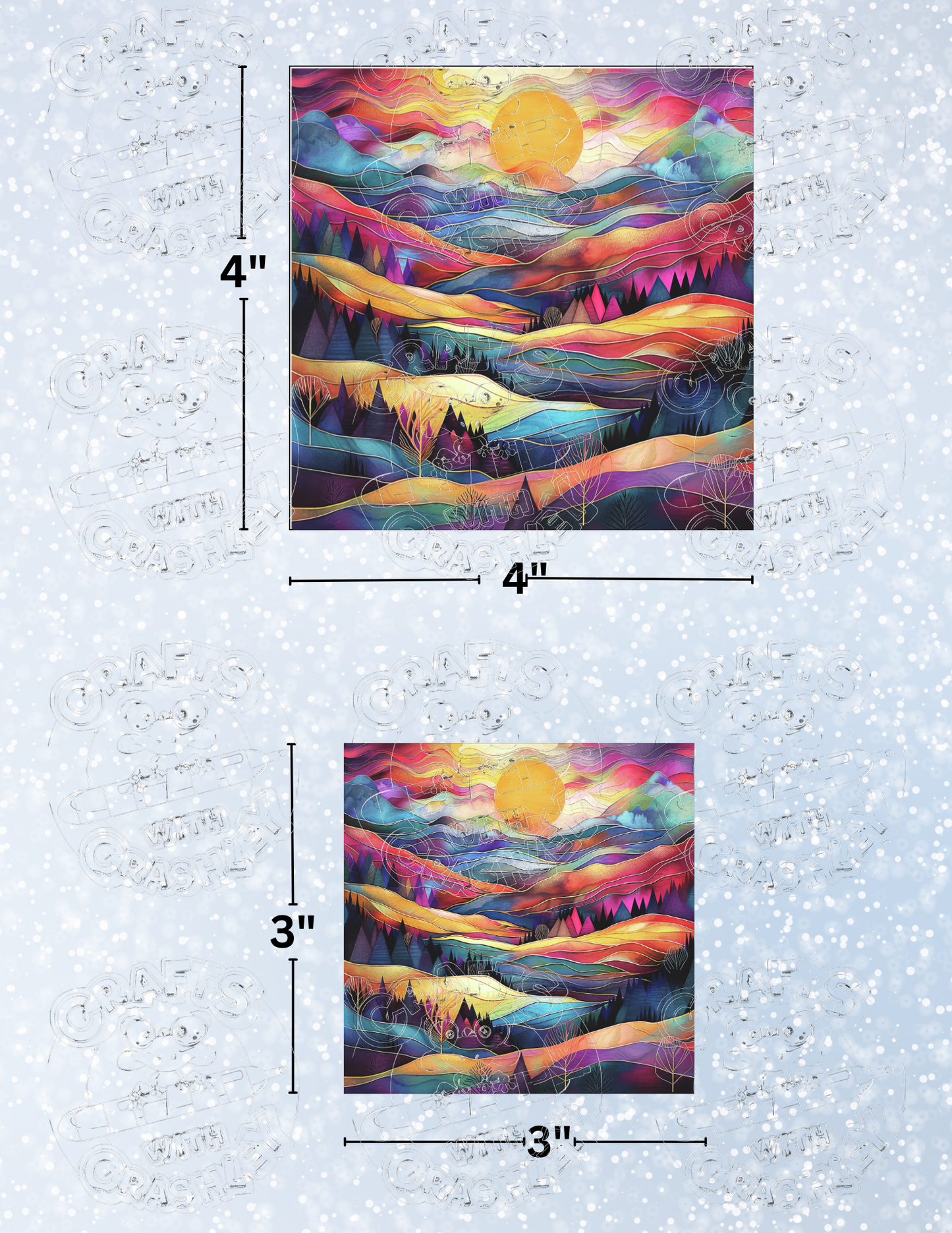 "Valley Sunset" by ©Peggy Collins Premium Decorative Release Papers for Diamond Painting