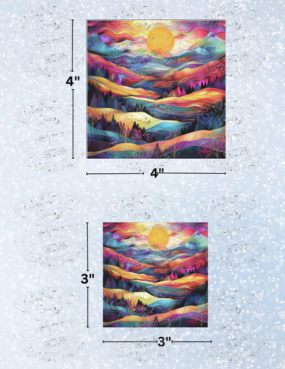 "Valley Sunset" by ©Peggy Collins Premium Decorative Release Papers for Diamond Painting