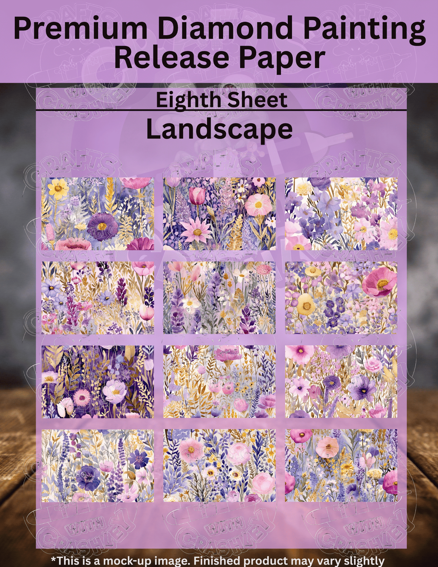 Periwinkle Purple Floral Combo Pack Premium Release Paper for Diamond Painting