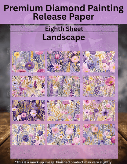 Periwinkle Purple Floral Combo Pack Premium Release Paper for Diamond Painting