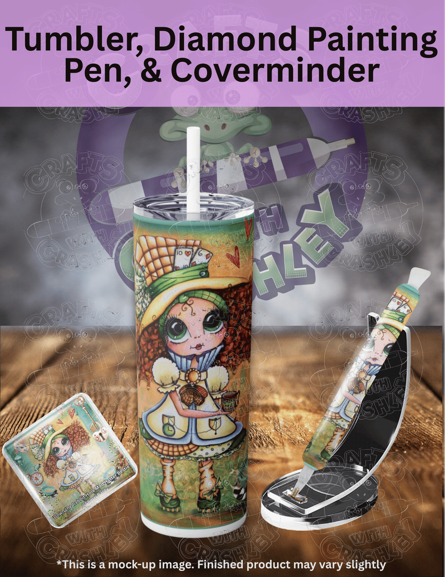 "Down the Rabbit Hole Mad Hatter Bestie" by ©Sherri Baldy Premium Accessories for Diamond Painting