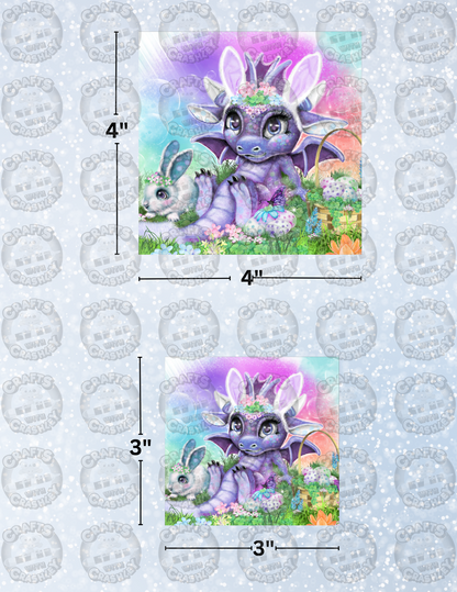 "Easter Bunny Lil Dragonz" by ©Sheena Pike Decorative Diamond Painting Release Papers