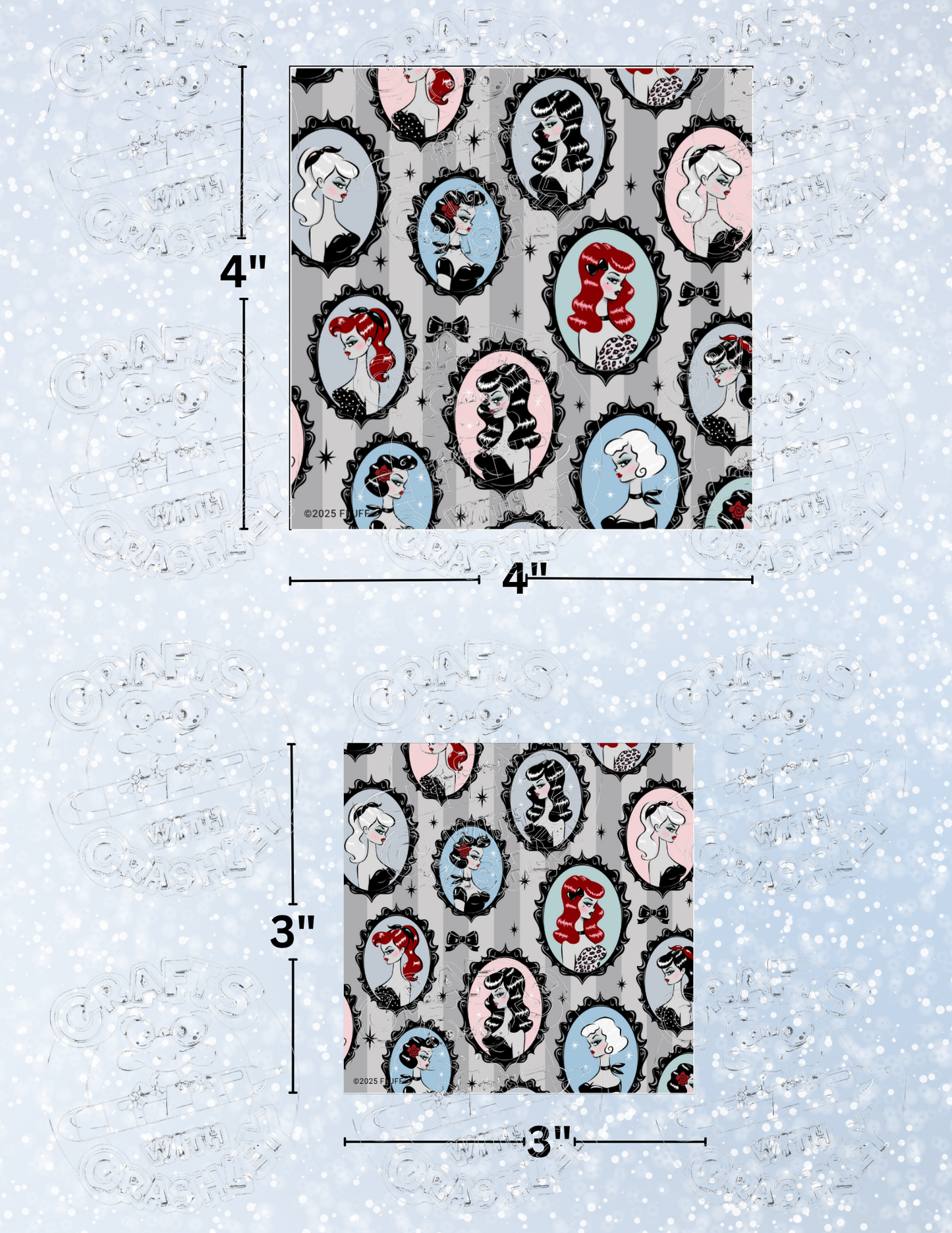 "Cameo Dolls" by ©Miss Fluff Premium Decorative Release Papers for Diamond Painting