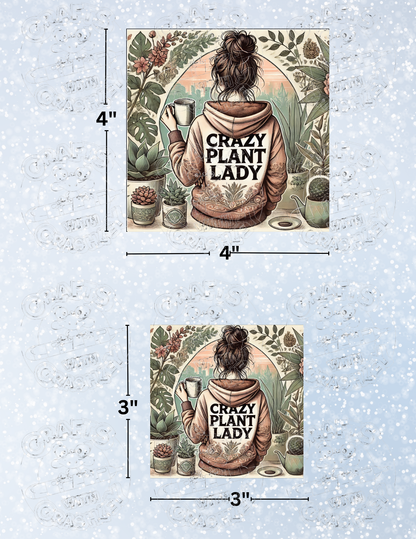 "Crazy Plant Lady" Premium Decorative Release Papers for Diamond Painting