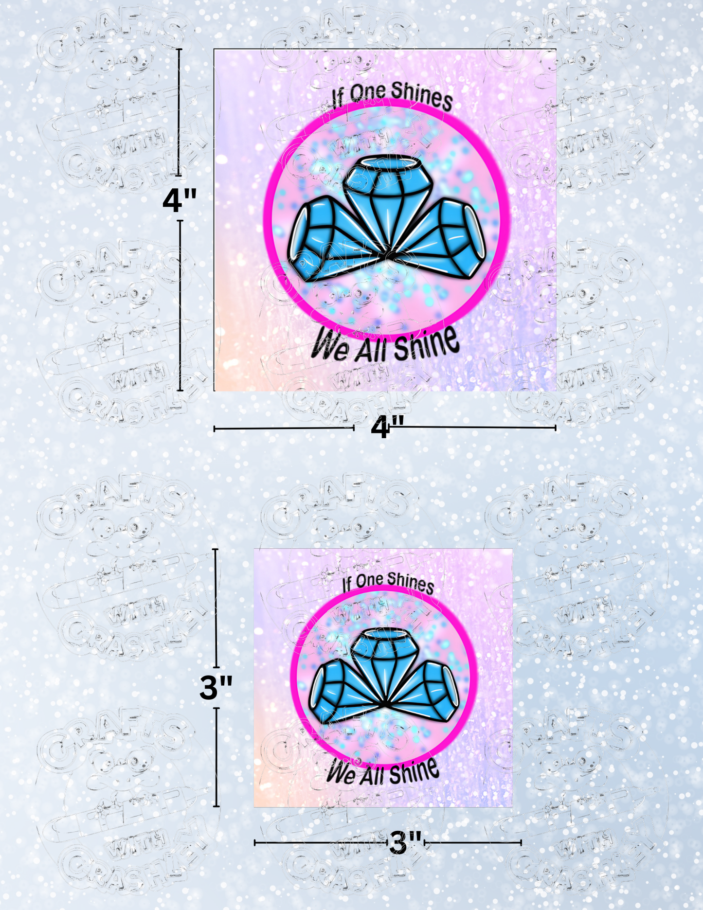 "We All Shine" by ©Mrs Coffee Premium Decorative Release Papers for Diamond Painting