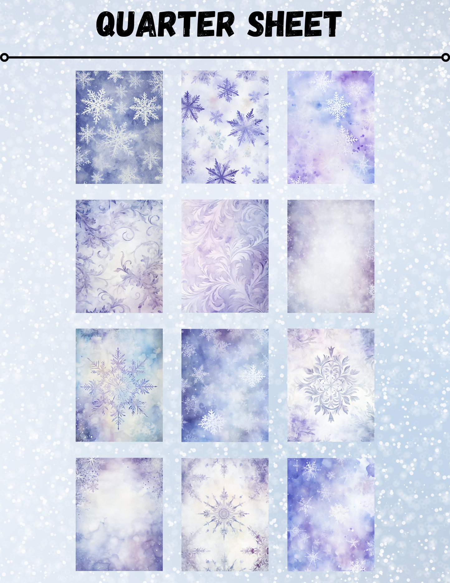 "Purple Snowflakes" Decorative Diamond Painting Release Papers