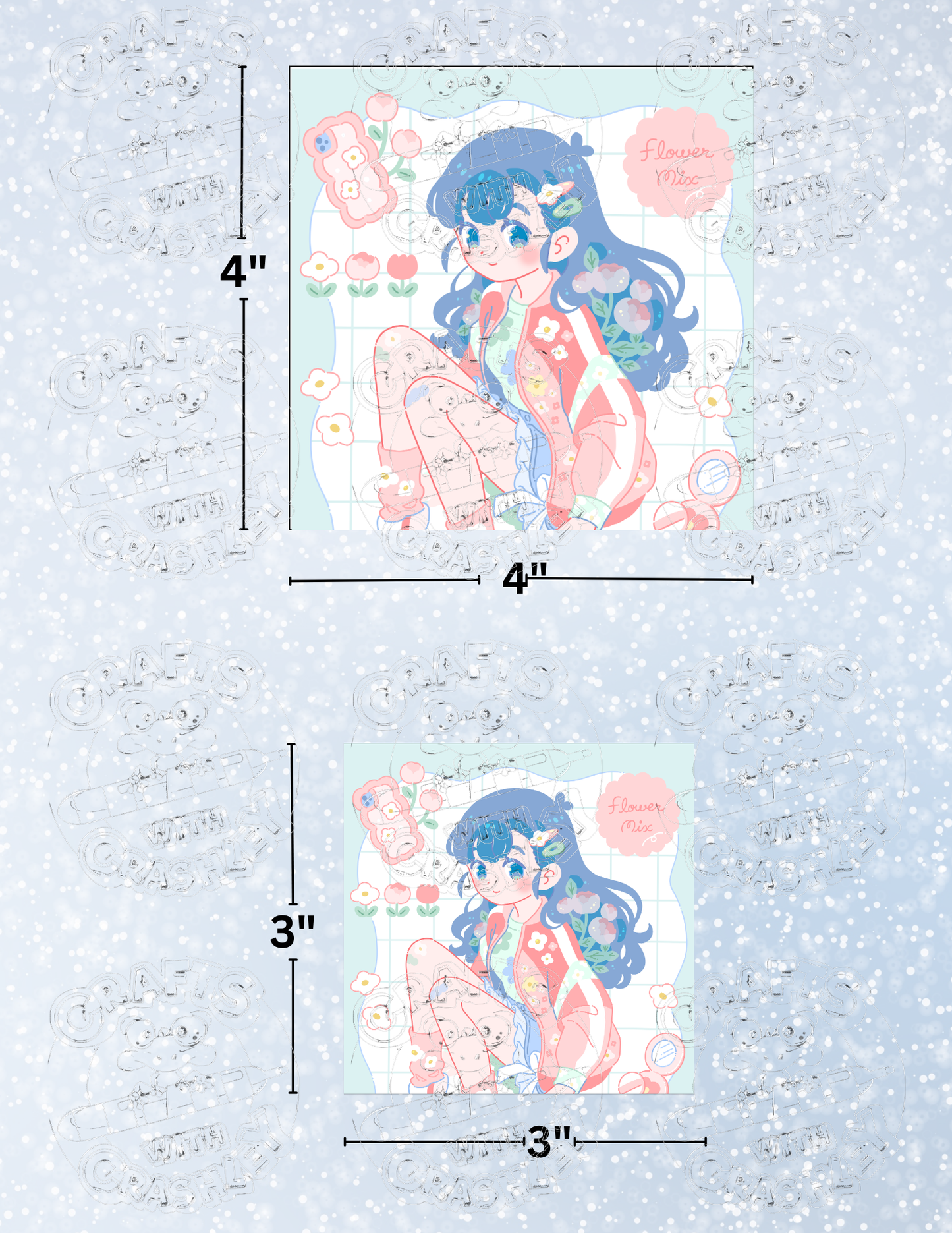 "Flower Mix" by ©Hiroko Hashimoto Premium Decorative Release Papers for Diamond Painting