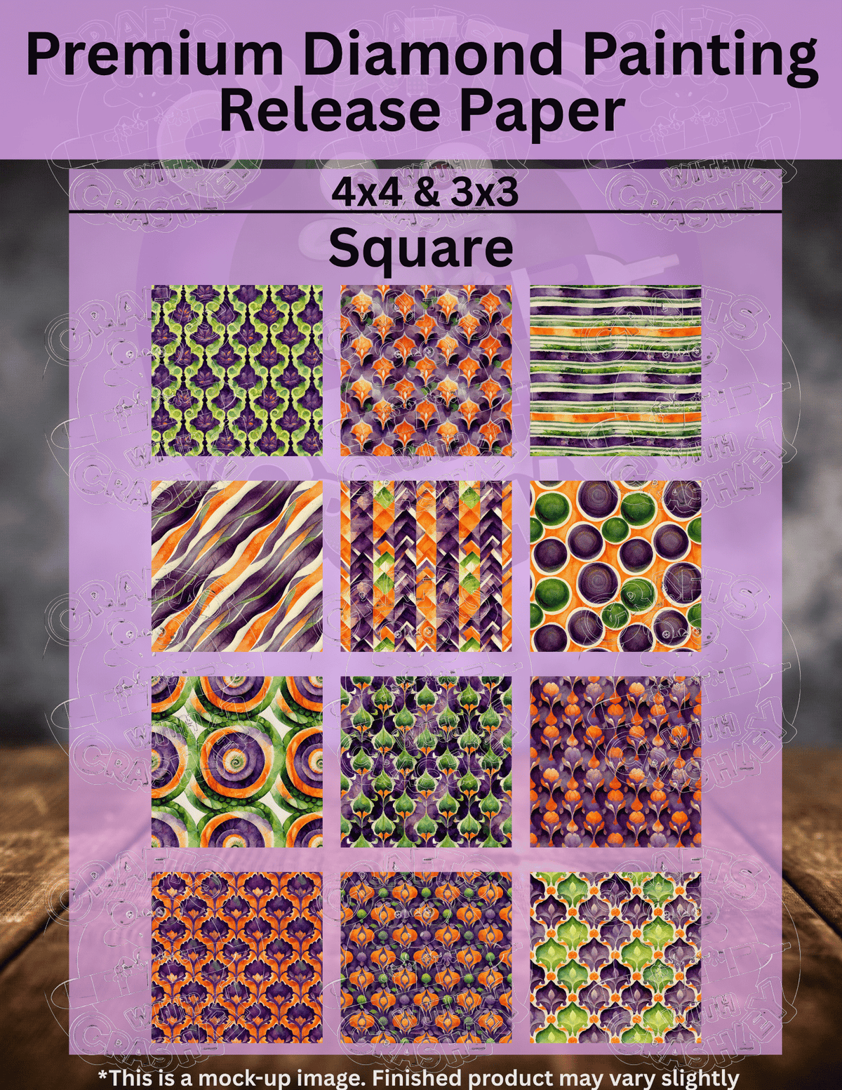 Watercolor Halloween Patterns Combo Pack Premium Release Paper for Diamond Painting